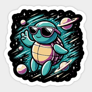 Cool Space Turtle Sticker